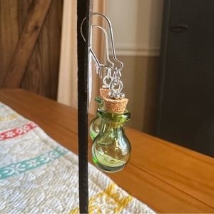 Handmade 'Toxic Thoughts' Glass Vial Dangle Earrings